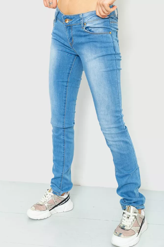Купити Джинси жіночі, колір блакитний, 167RS005 оптом - Фото №3