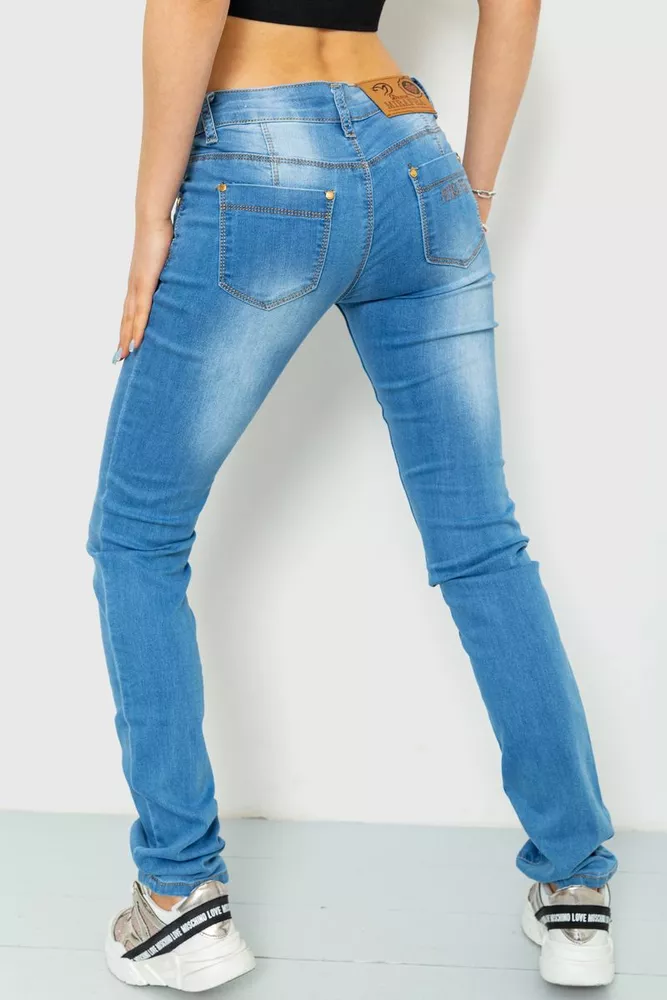 Купити Джинси жіночі, колір блакитний, 167RS005 оптом - Фото №4