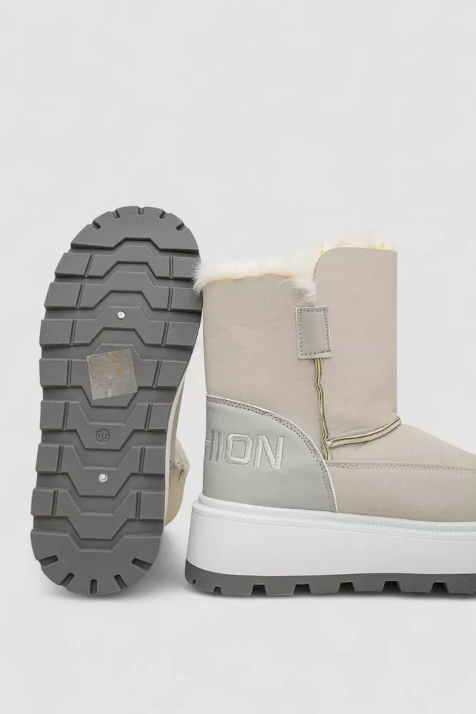 Купить Угги женские зимние на меху, цвет светло-серый, 243R-A - Фото №5