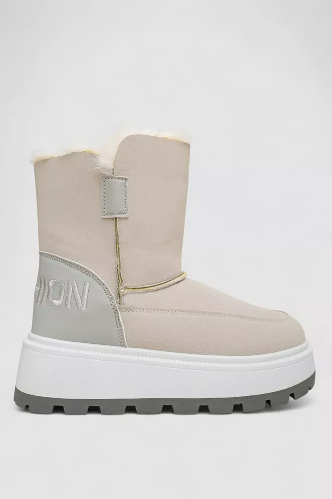 Купить Угги женские зимние на меху, цвет светло-серый, 243R-A - Фото №1