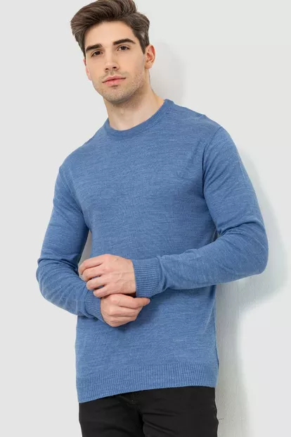 Светр чоловічий однотонний, колір темно-блакитний, 161R1770-1
