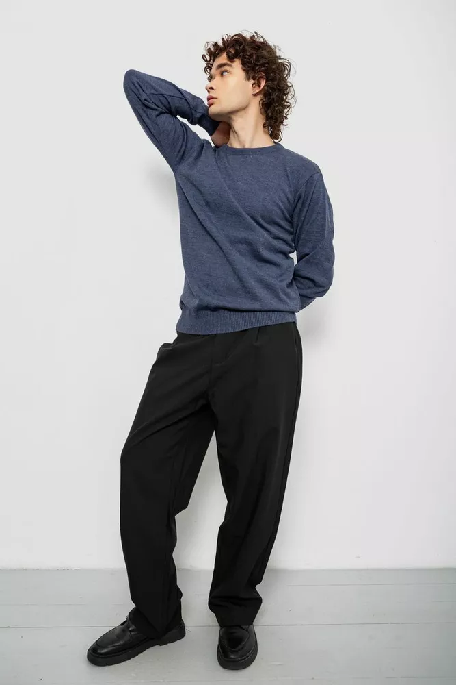 Купить Свитер мужской однотонный, цвет сине-серый, 161R1770-1 - Фото №2