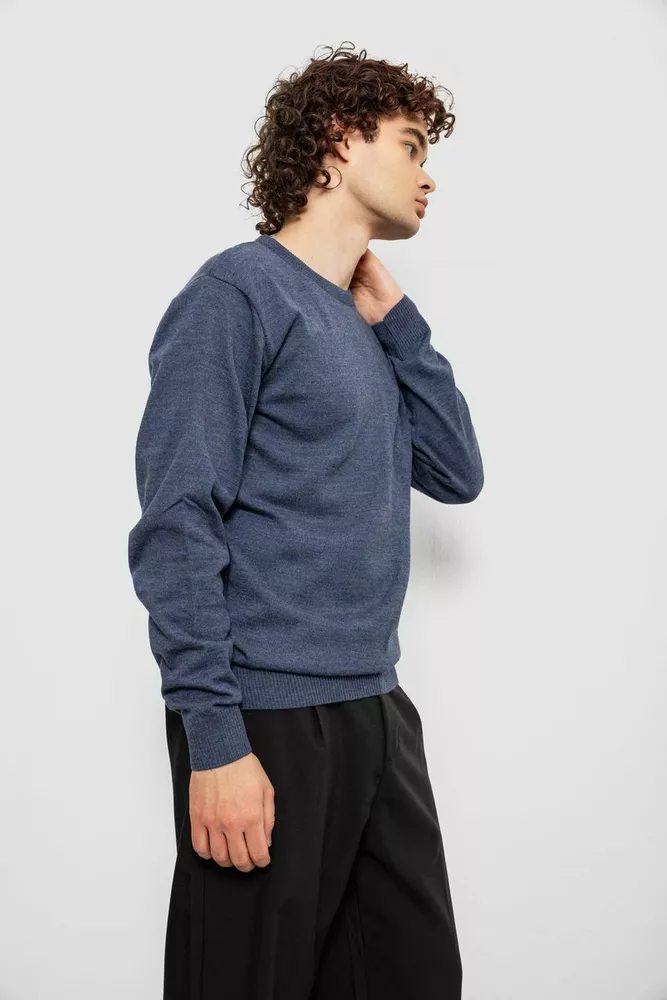 Купить Свитер мужской однотонный, цвет сине-серый, 161R1770-1 - Фото №3