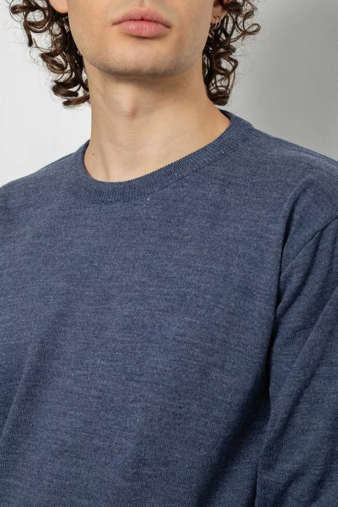 Купить Свитер мужской однотонный, цвет сине-серый, 161R1770-1 - Фото №5