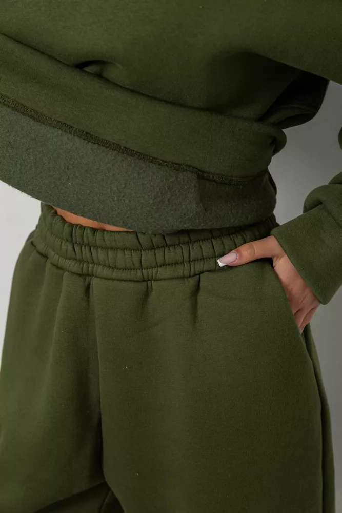 Купить Спортивный костюм женский на флисе, цвет хаки, 247R2020-5 - Фото №5