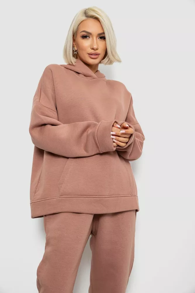 Купить Спортивный костюм женский на флисе, цвет пудровый, 247R2020-5 - Фото №2