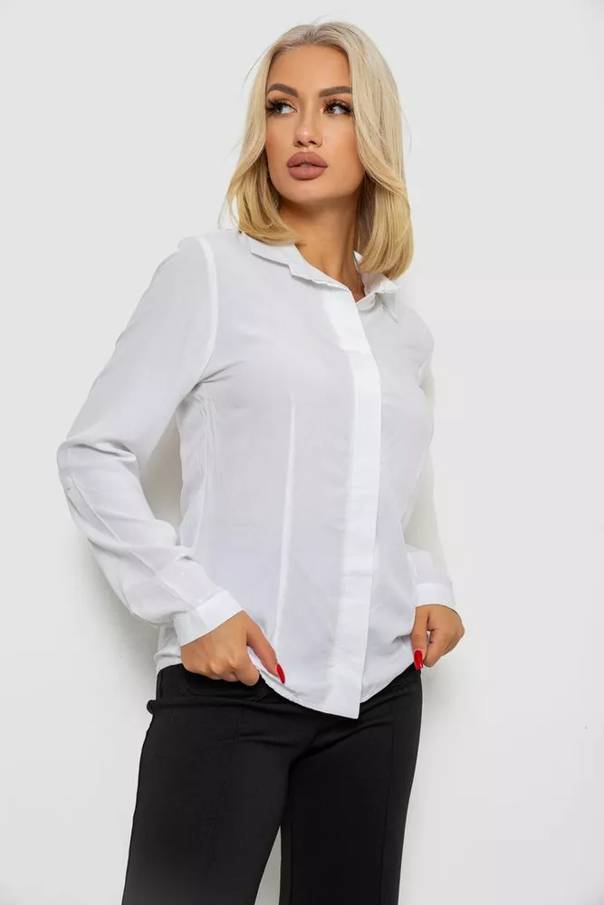 Купити Блуза класична  -уцінка, колір білий, 230R08-2-U - Фото №3