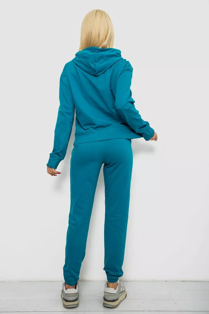 Купить Спортивный костюм женский двухнитка  -уценка, цвет бирюзовый, 214R1419-007-U-2 оптом - Фото №4
