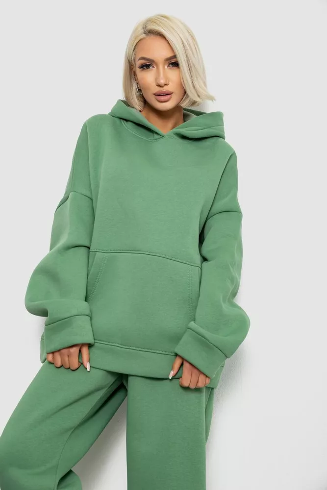Купить Спортивный костюм женский на флисе, цвет зеленый, 247R2020-5 - Фото №2