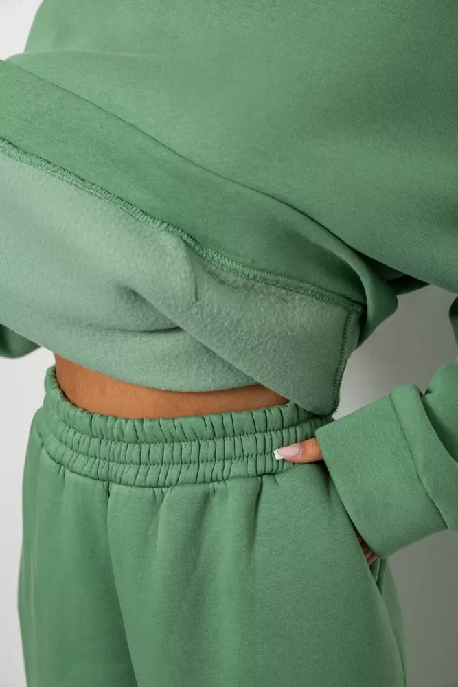 Купить Спортивный костюм женский на флисе, цвет зеленый, 247R2020-5 - Фото №5