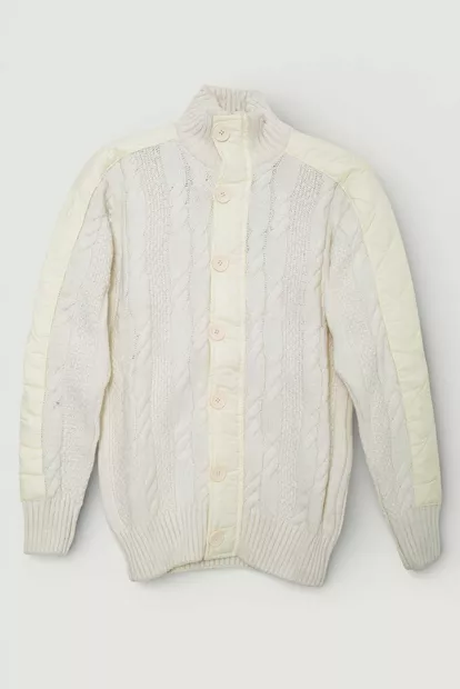 Кофта чоловіча на ґудзиках  -уцінка, колір молочний, 214R50519-U