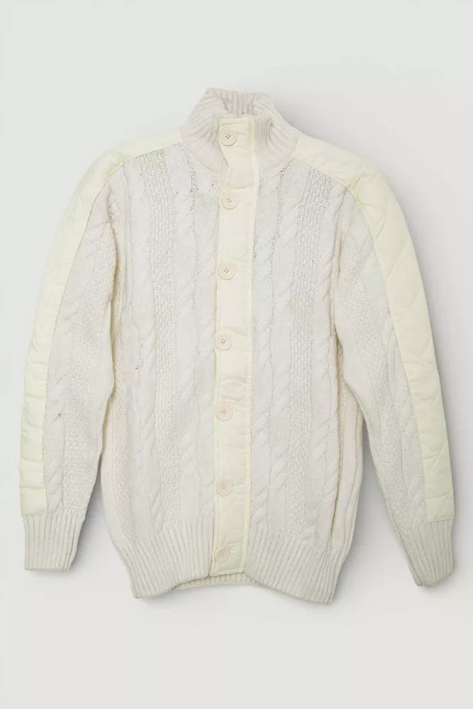 Купити Кофта чоловіча на ґудзиках  -уцінка, колір молочний, 214R50519-U - Фото №1