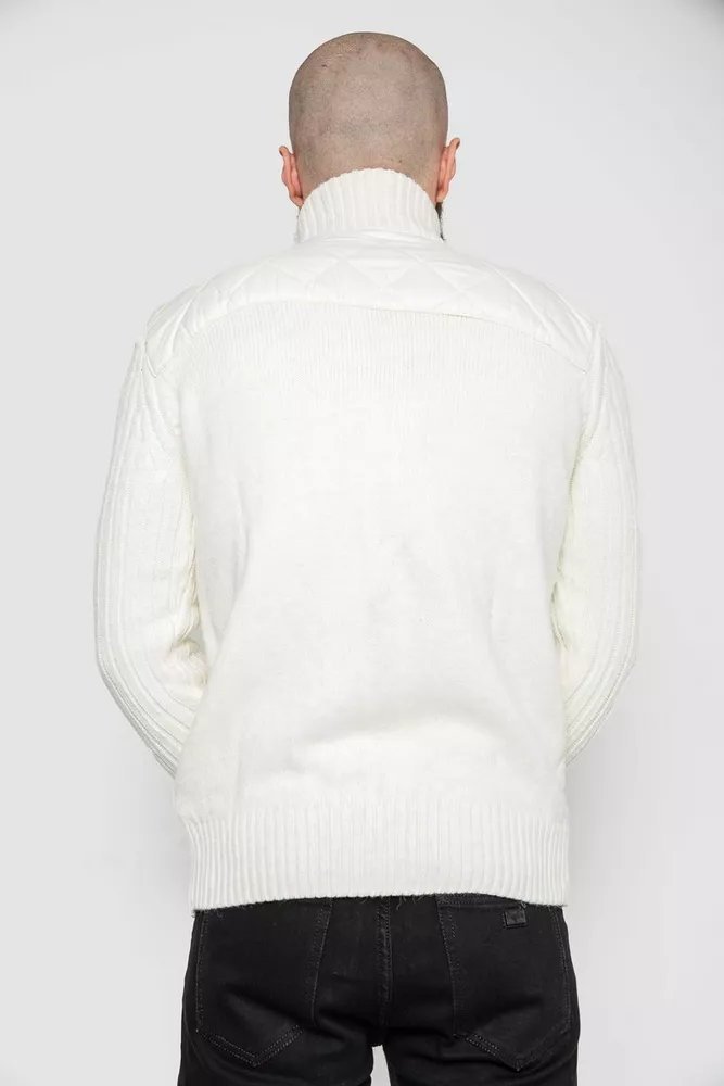 Купити Кофта чоловіча на блискавці  -уцінка, колір молочний, 214R50595-U-1 - Фото №4