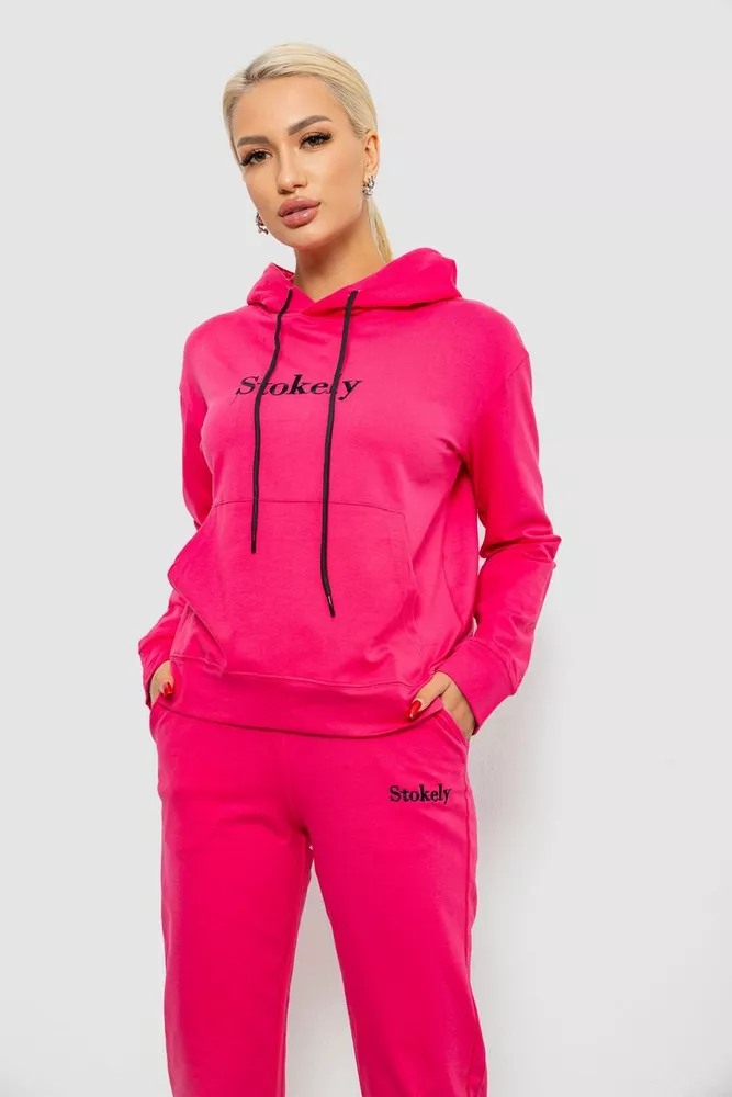 Купити Спортивний костюм жіночий двонитка  -уцінка, колір рожевий, 214R1419-006-U-11 оптом - Фото №2