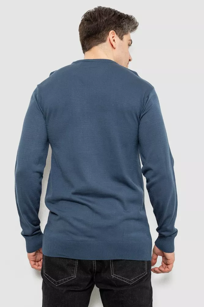 Купити Светр чоловічий однотонний, колір синій, 161R1770-1 - Фото №4