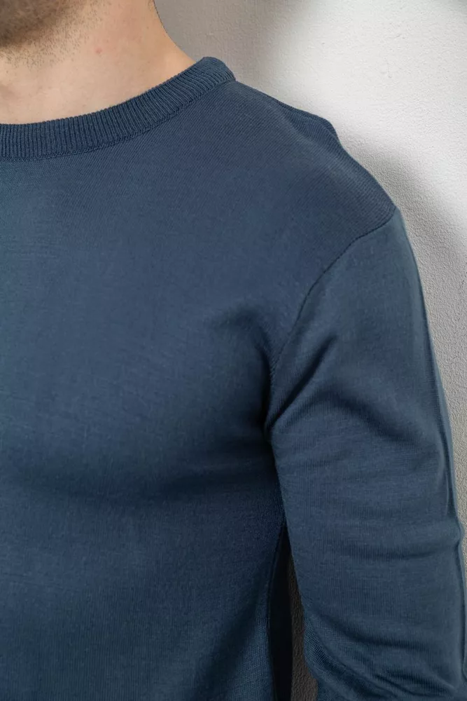 Купити Светр чоловічий однотонний, колір синій, 161R1770-1 - Фото №5