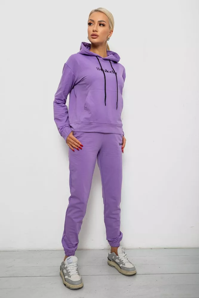 Купити Спортивний костюм жіночий двонитка  -уцінка, колір бузковий, 214R1419-006-U-15 - Фото №3