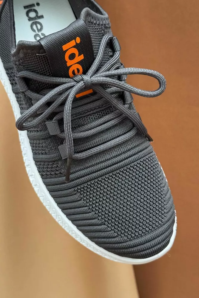 Купити Кросівки чоловічі текстиль, колір темно-сірий, 243RF68-1 оптом - Фото №2