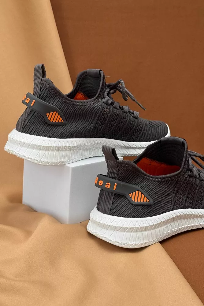 Купити Кросівки чоловічі текстиль, колір темно-сірий, 243RF68-1 оптом - Фото №4