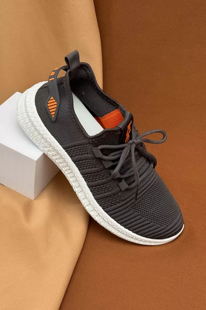 Купити Кросівки чоловічі текстиль, колір темно-сірий, 243RF68-1 оптом - Фото №1