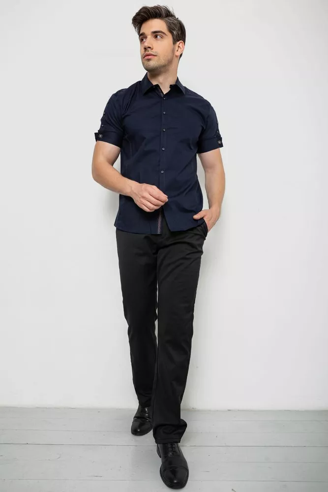 Купити Сорочка чоловіча однотонна, колір темно-синій, 214R2553 - Фото №2