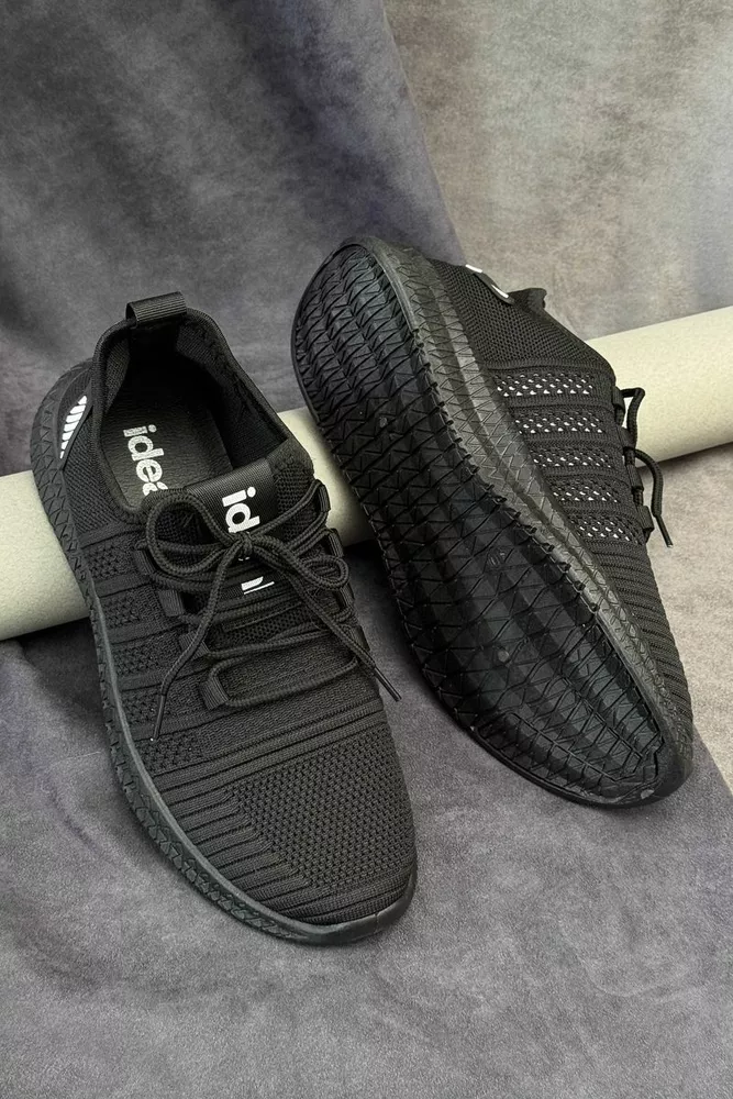 Купити Кросівки чоловічі текстиль, колір чорно-білий, 243RF68-1 оптом - Фото №1