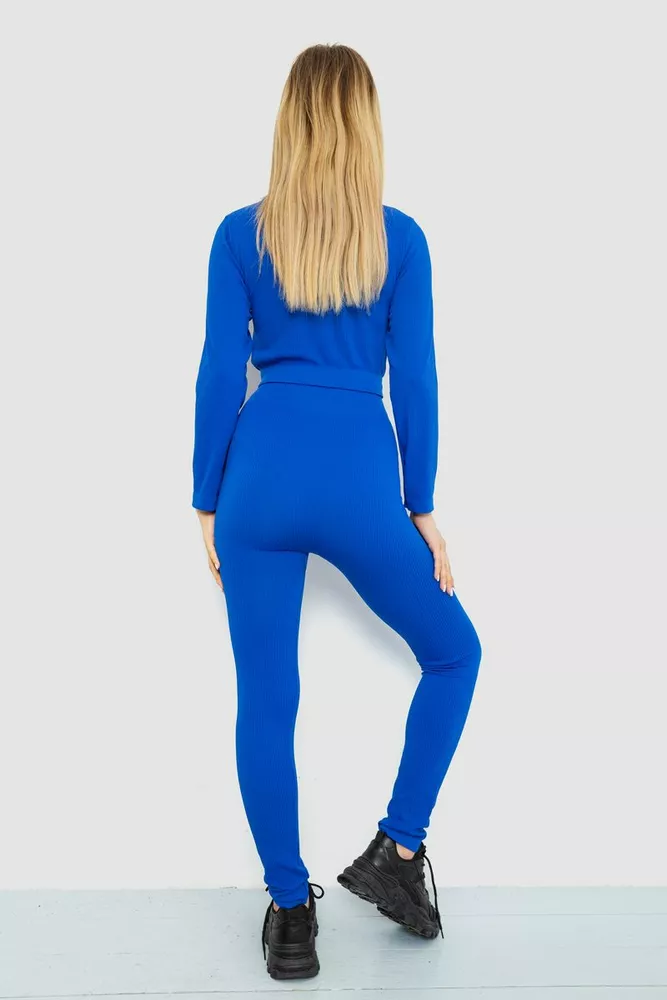 Купити Костюм жіночий в рубчик, колір електрик, 244R14302 - Фото №4