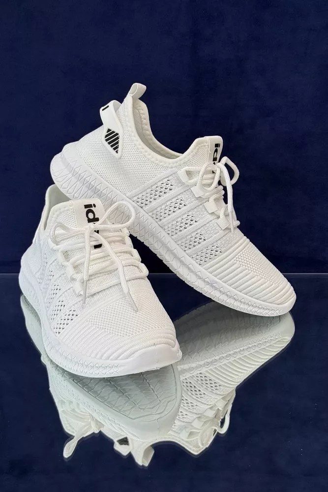 Купити Кросівки чоловічі текстиль, колір білий, 243RF68-1 оптом - Фото №1