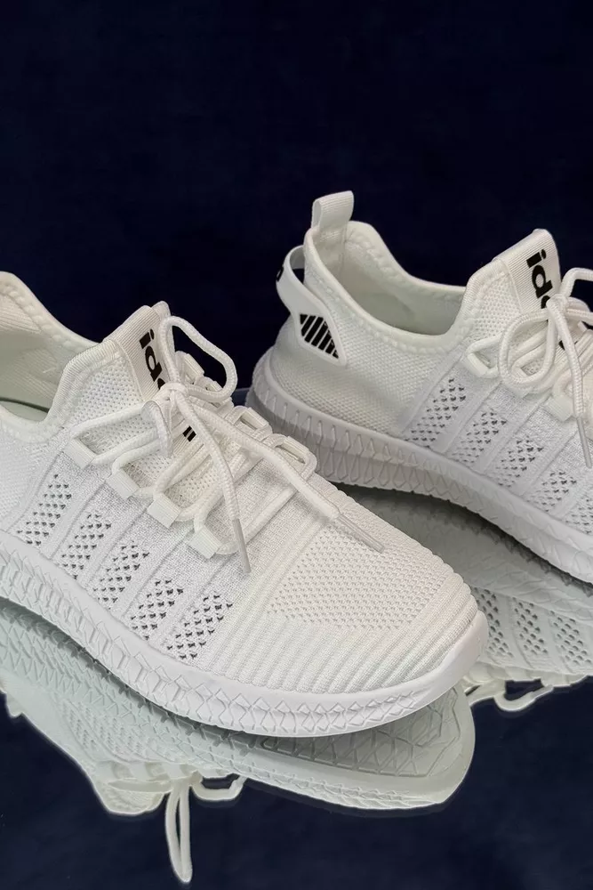 Купити Кросівки чоловічі текстиль, колір білий, 243RF68-1 оптом - Фото №2