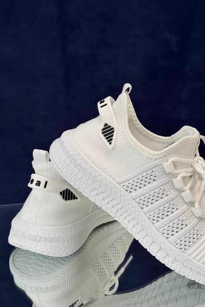 Купити Кросівки чоловічі текстиль, колір білий, 243RF68-1 оптом - Фото №4