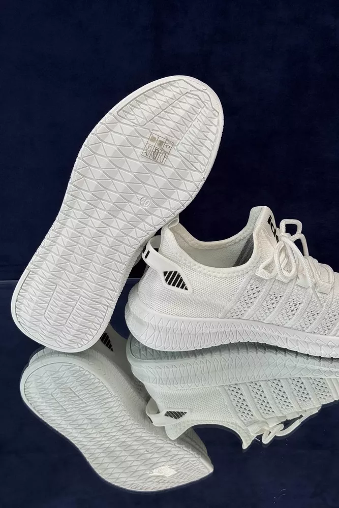 Купити Кросівки чоловічі текстиль, колір білий, 243RF68-1 оптом - Фото №5