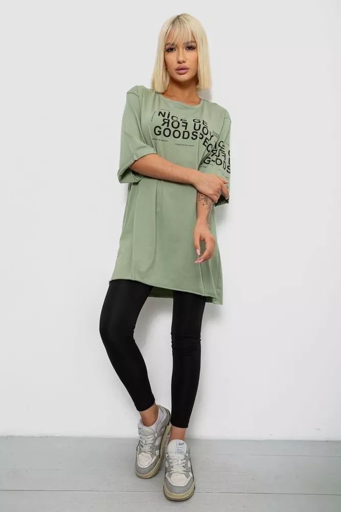 Купить Футболка женская с принтом, цвет оливковый, 244R2007 - Фото №2