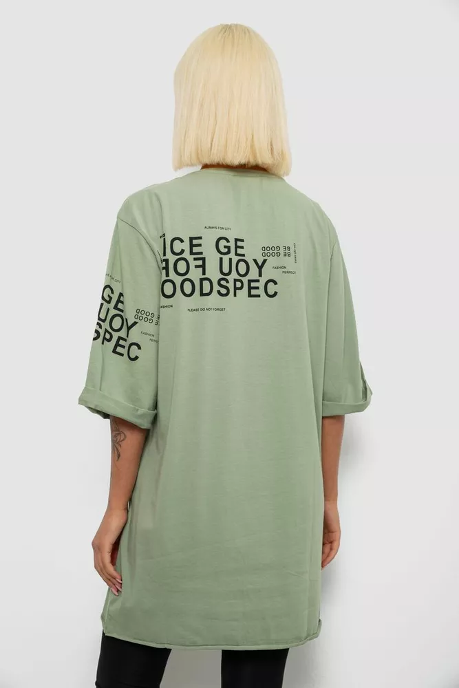 Купить Футболка женская с принтом, цвет оливковый, 244R2007 - Фото №4