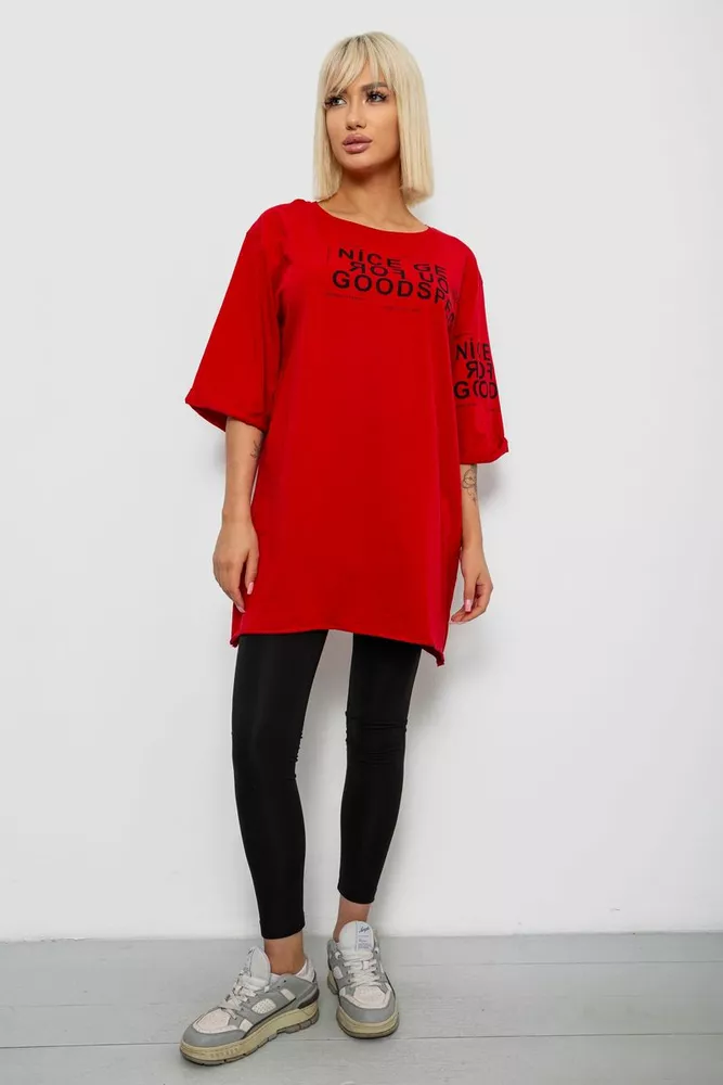 Купити Футболка жіноча з принтом, колір червоний, 244R2007 - Фото №2