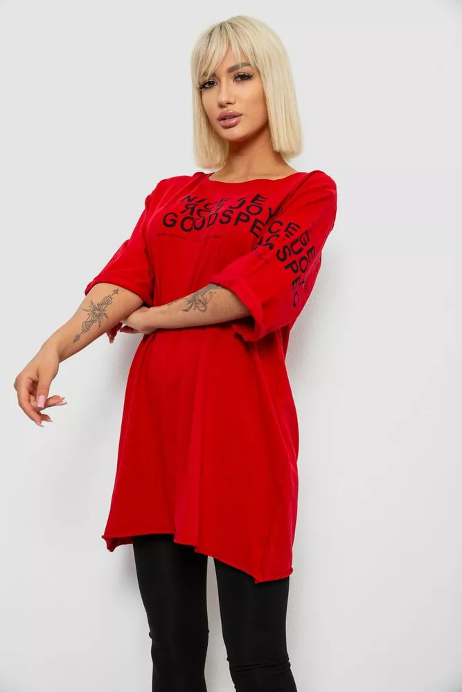 Купити Футболка жіноча з принтом, колір червоний, 244R2007 - Фото №3