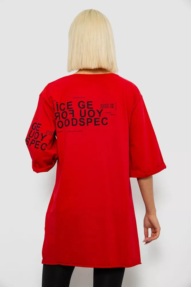 Купити Футболка жіноча з принтом, колір червоний, 244R2007 - Фото №4