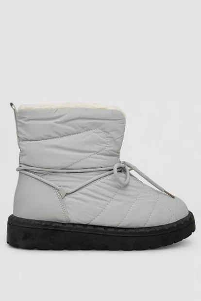 Дутики женские зимние на меху, цвет серо-черный, 248RFM07