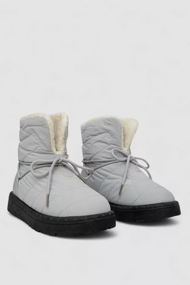 Купить Дутики женские зимние на меху, цвет серо-черный, 248RFM07 оптом - Фото №3