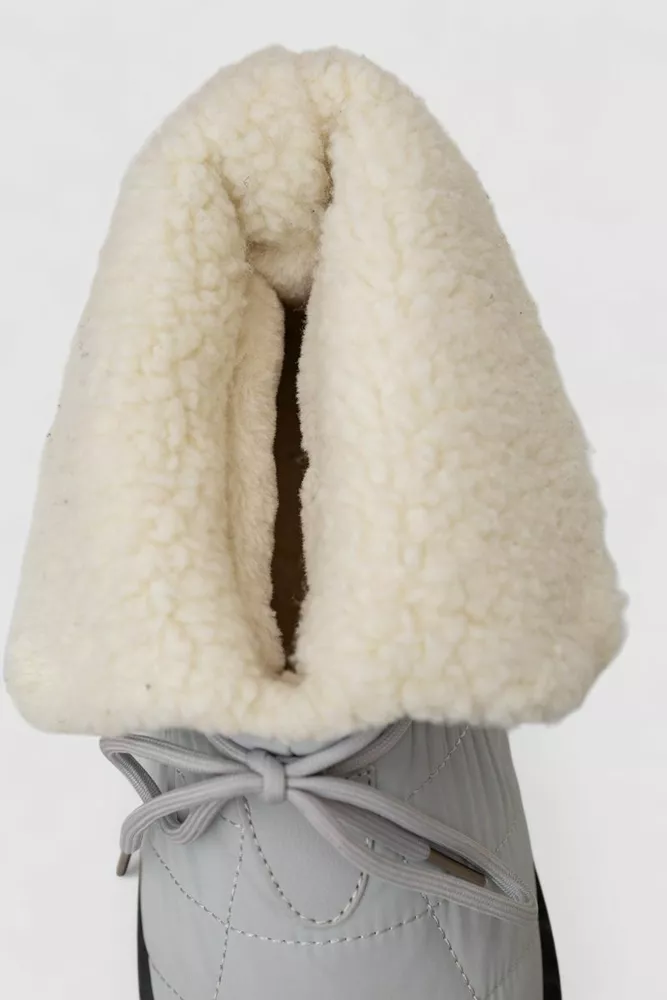 Купить Дутики женские зимние на меху, цвет серо-черный, 248RFM07 оптом - Фото №6