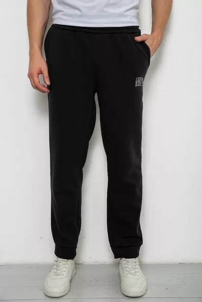 Спортивные штаны мужские на флисе, цвет черный, 238R01908
