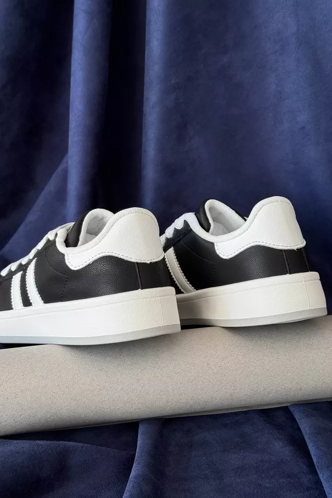 Купити Кеди жіночі, колір чорно-білий, 248RJH100-15 оптом - Фото №4