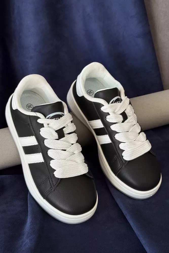 Купити Кеди жіночі, колір чорно-білий, 248RJH100-15 оптом - Фото №1