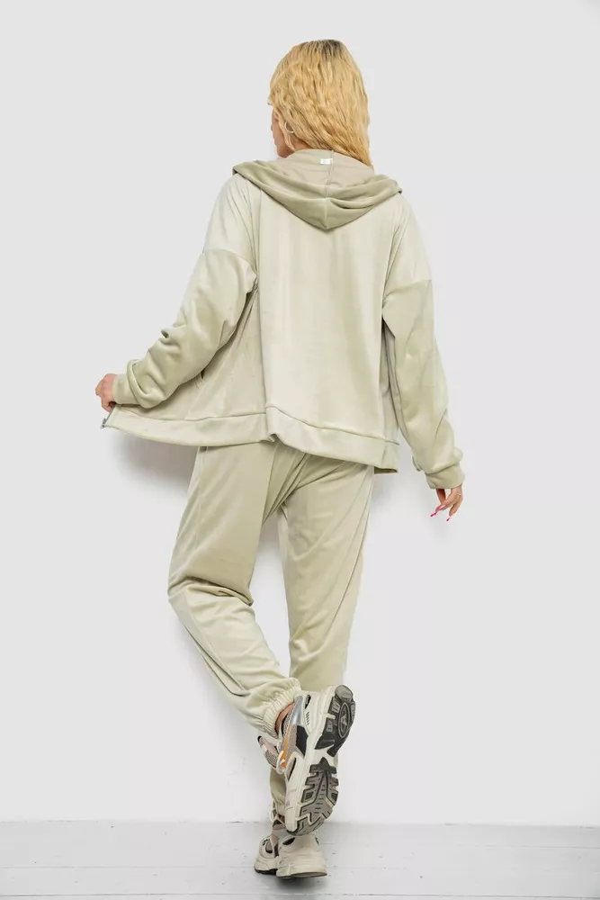 Купити Спортивний костюм жіночий велюровий  -уцінка, колір світло-оливковий, 238R107-2-U - Фото №4