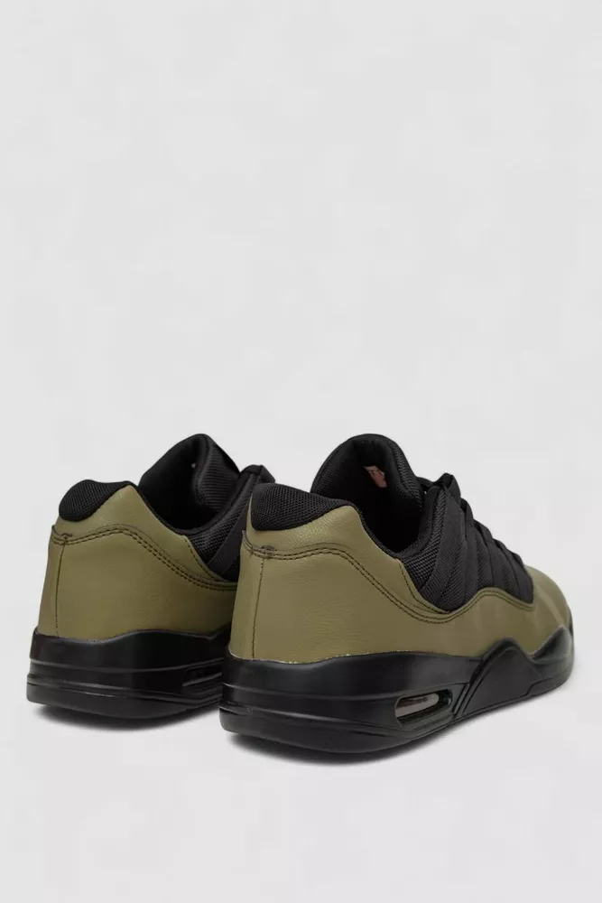 Купити Кеди чоловічі з екошкіри, колір хакі, 248RST116 - Фото №4