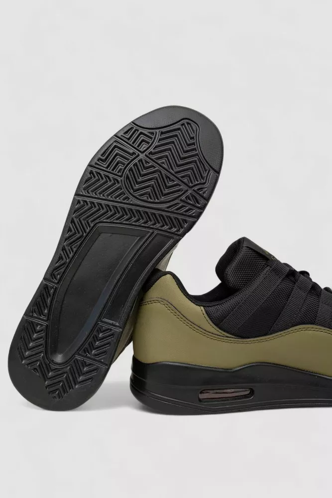 Купити Кеди чоловічі з екошкіри, колір хакі, 248RST116 - Фото №5