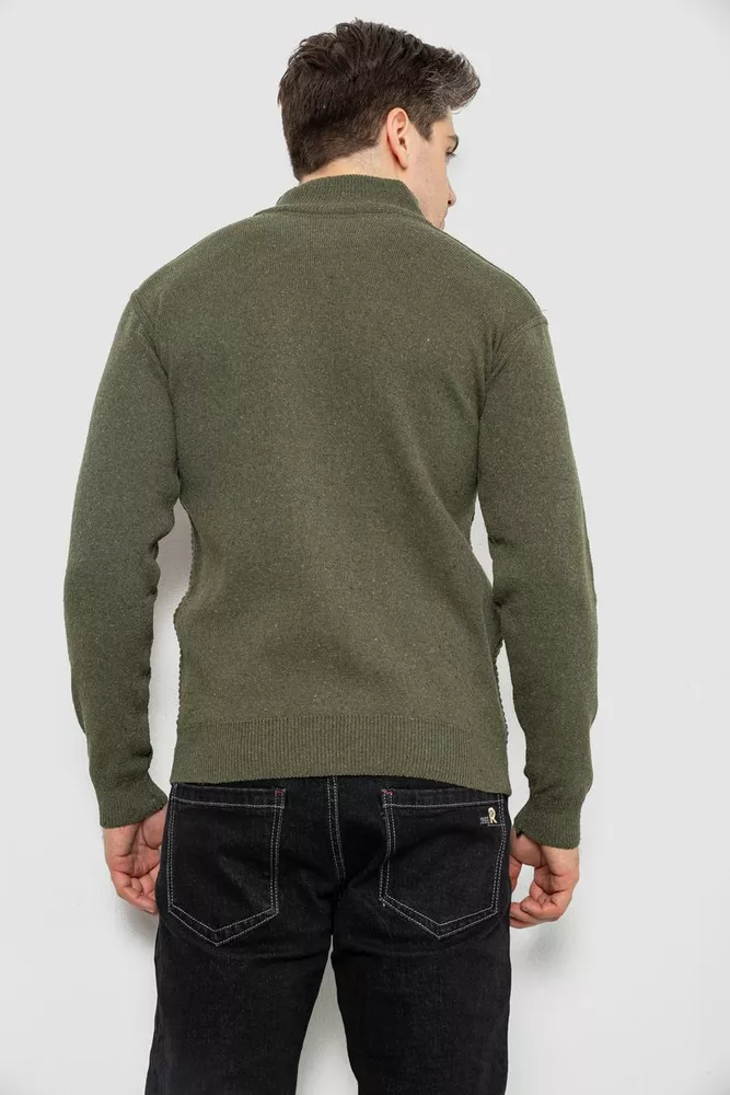 Купить Кофта мужская на молнии с карманами, цвет хаки, 161R1053 - Фото №4