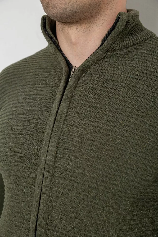 Купить Кофта мужская на молнии с карманами, цвет хаки, 161R1053 - Фото №5