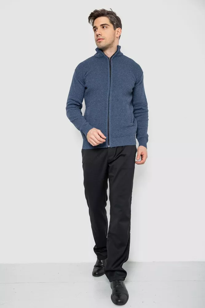 Купити Кофта чоловіча на блискавці з кишенями, колір джинс, 161R1053 - Фото №2