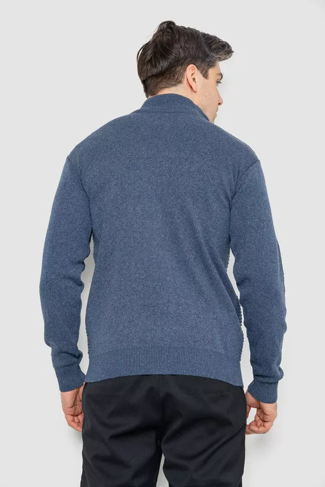 Купити Кофта чоловіча на блискавці з кишенями, колір джинс, 161R1053 - Фото №4