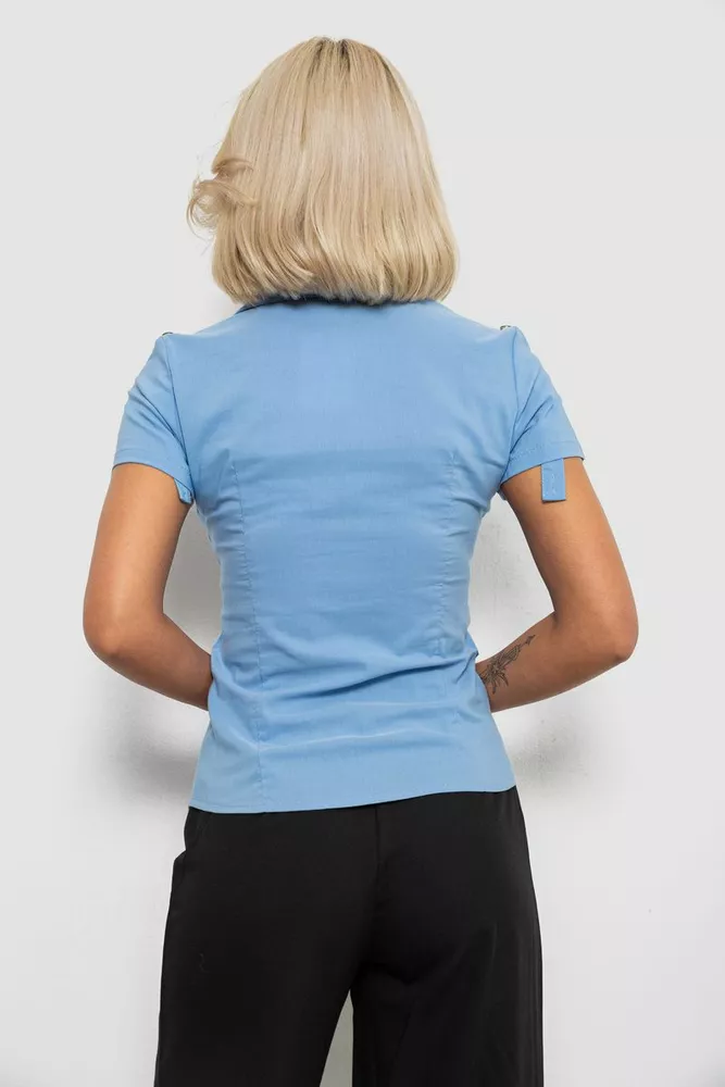 Купити Сорочка жіноча однотонна  -уцінка, колір джинс, 230R068-1-U-336 - Фото №4